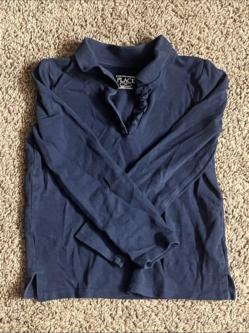 The Children's Place Navy Long-Sleeve Polo Shirt